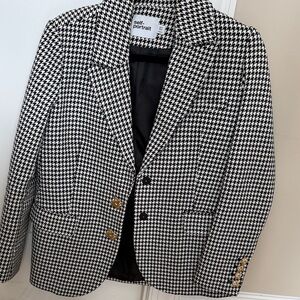 Self-Portrait Black and White Houndstooth Jacket